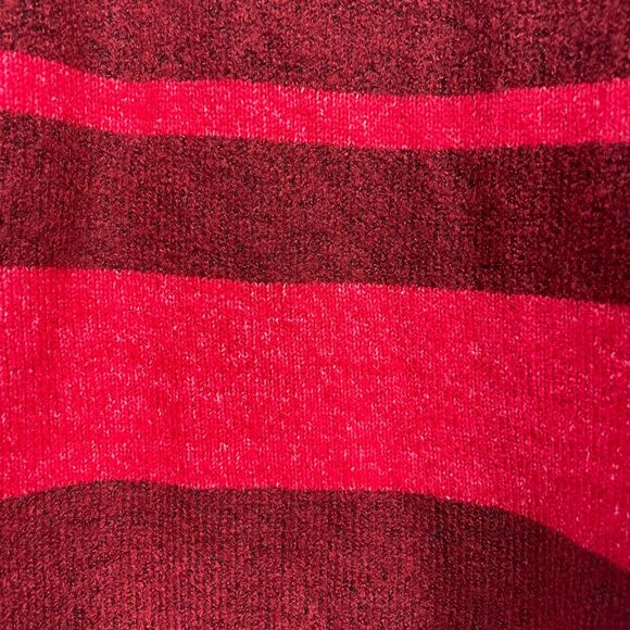Lane Bryant Cowl Neck Tunic Striped Sweater Size 1X Oatmeal Cream Cranberry Knit - Picture 5 of 14